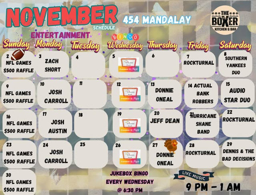 Mandalay Events Calendar
